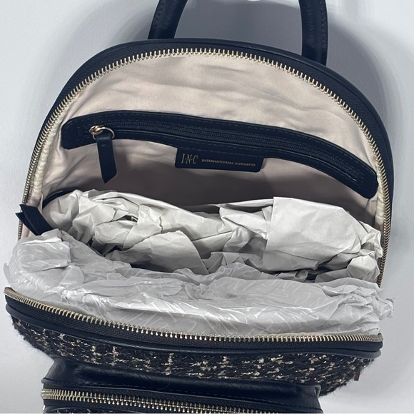 INC International Concepts Black and Gold Tweed Backpack main image 5
